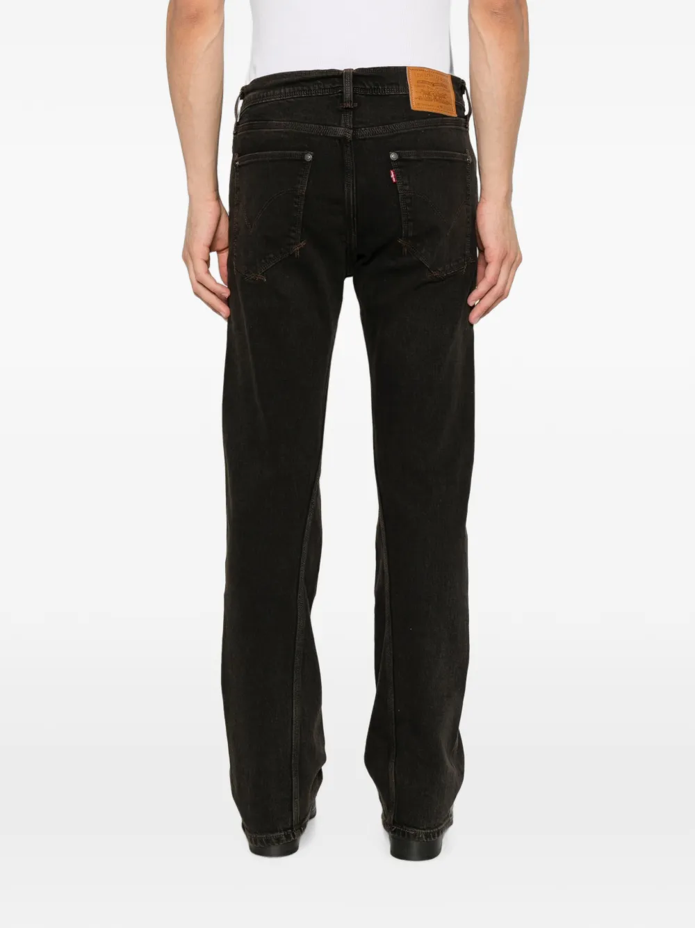 Levi's logo-patch straight-leg jeans Zwart