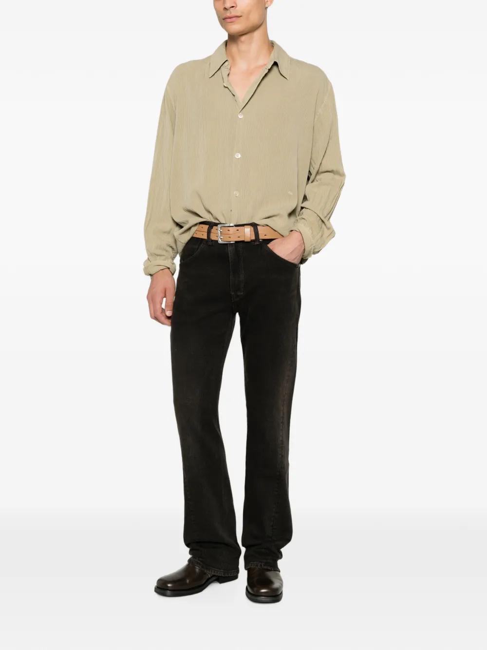 Levi's logo-patch straight-leg jeans Zwart