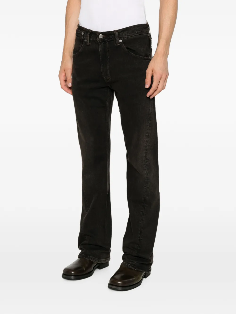 Levi's logo-patch straight-leg jeans Zwart
