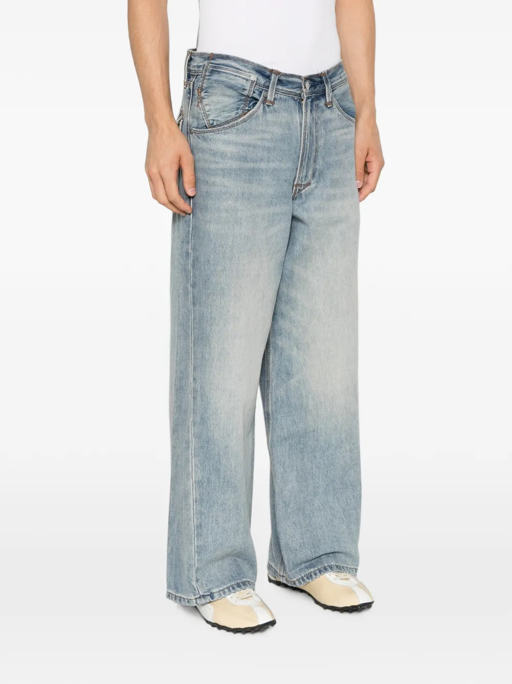 Levi's faded wide-leg jeans Blauw