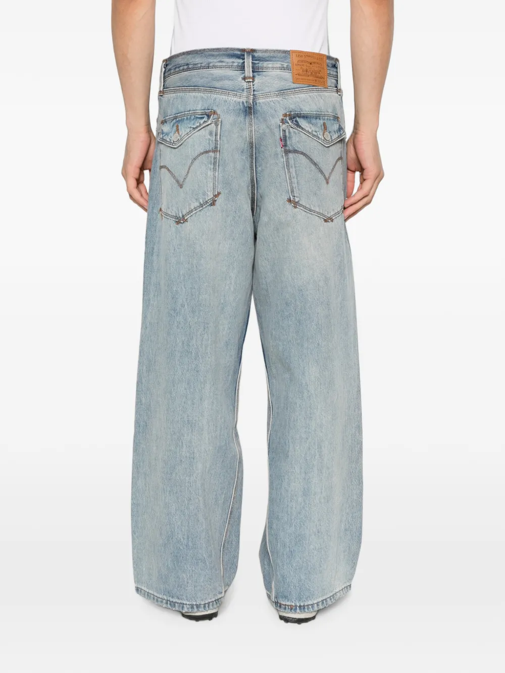 Levi's faded wide-leg jeans Blauw