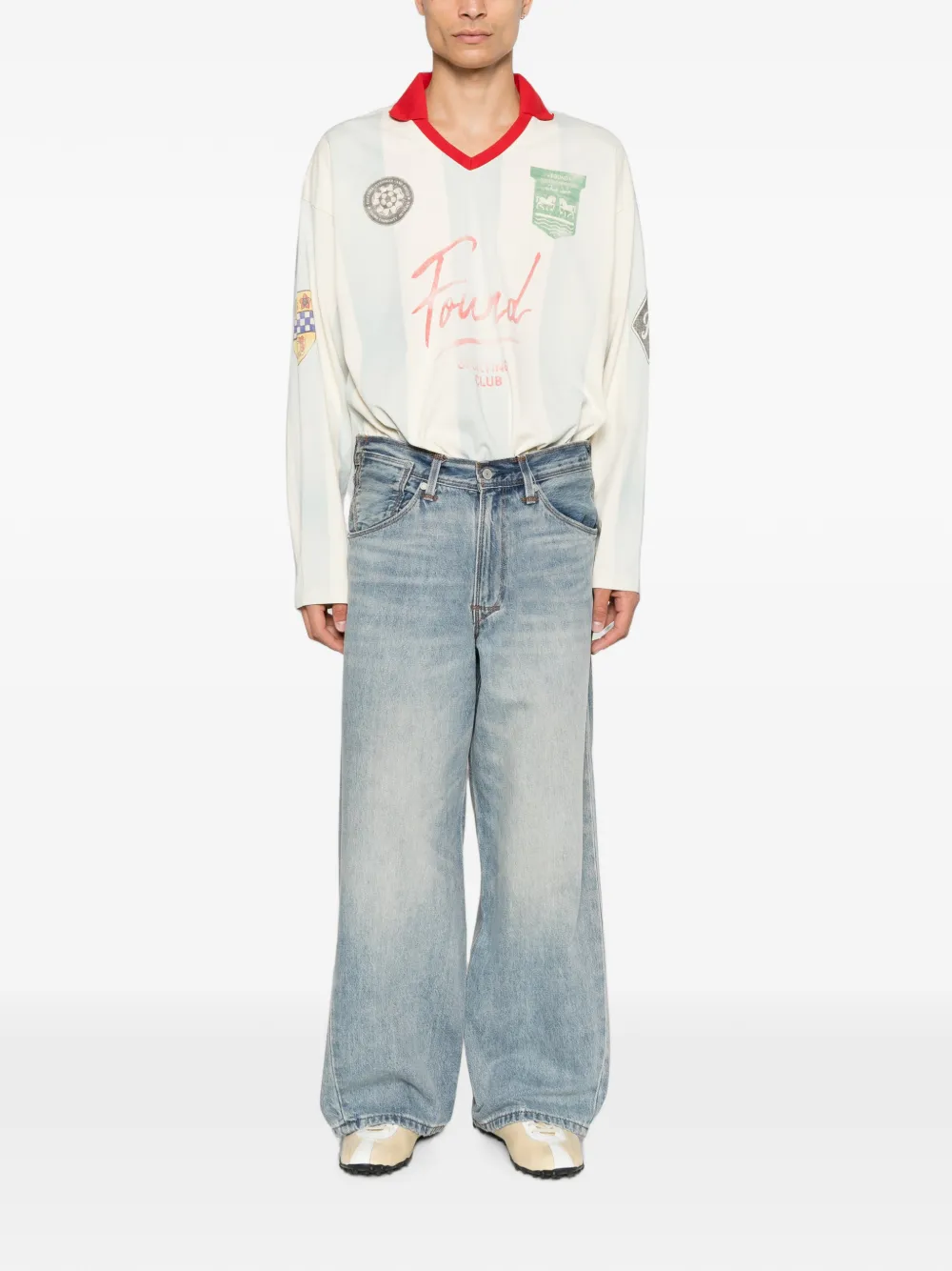 Levi's faded wide-leg jeans Blauw