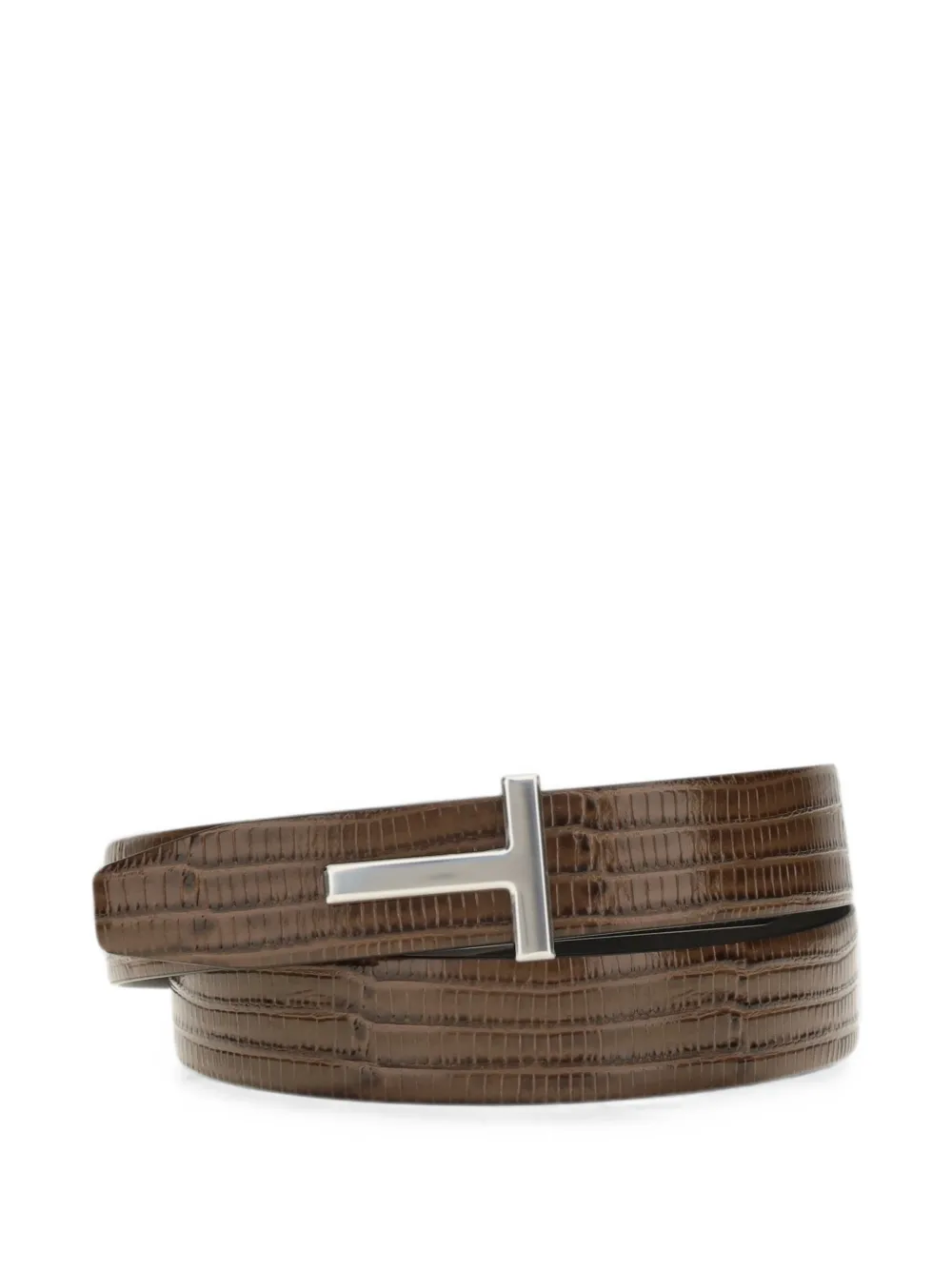 TOM FORD reversible T buckle belt - Brown