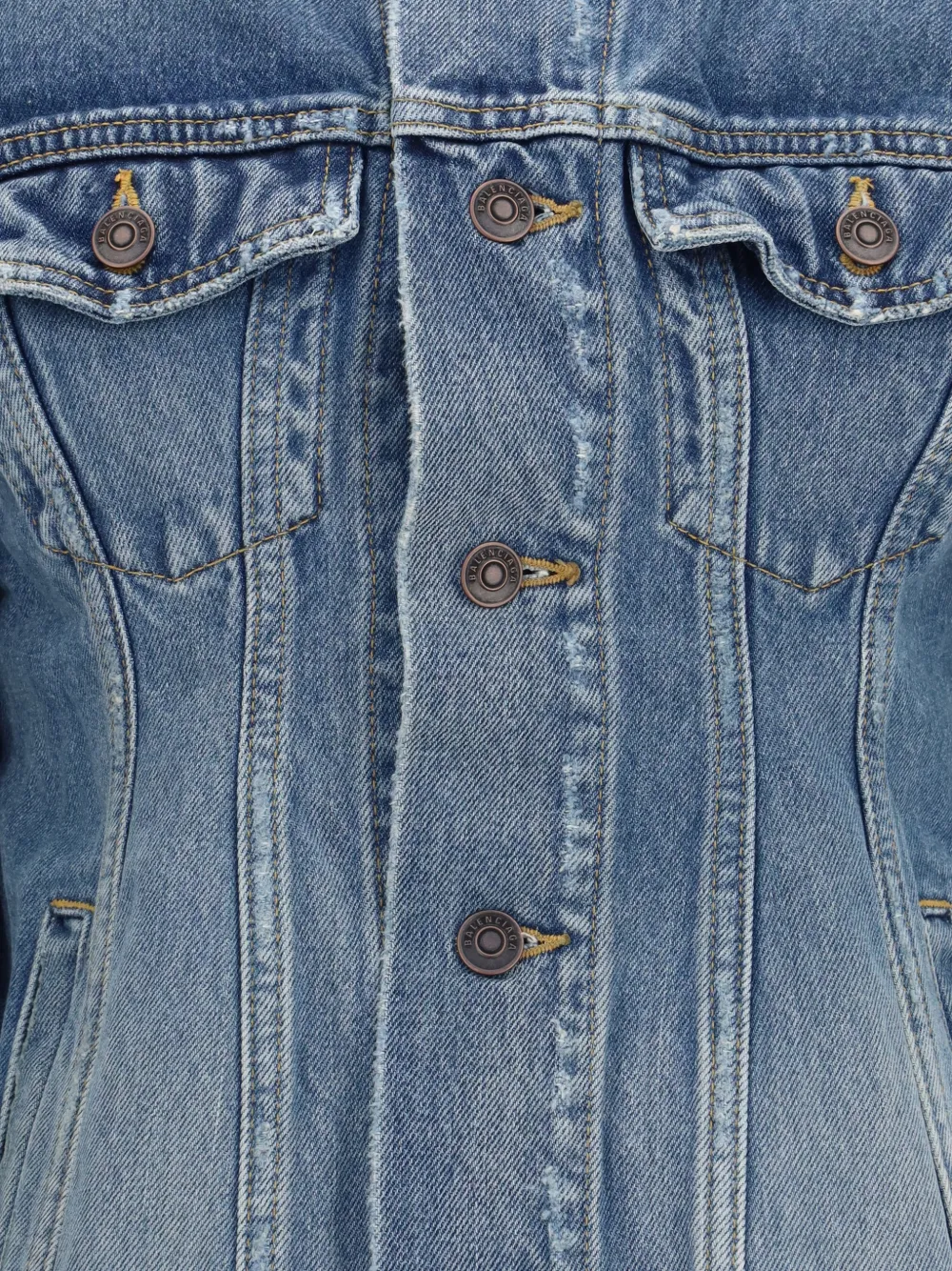 Balenciaga Hourglas denim jack Blauw