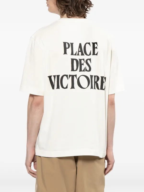 AMI Paris Ami De Coeur slogan-print T-shirt | Neutrals | FARFETCH