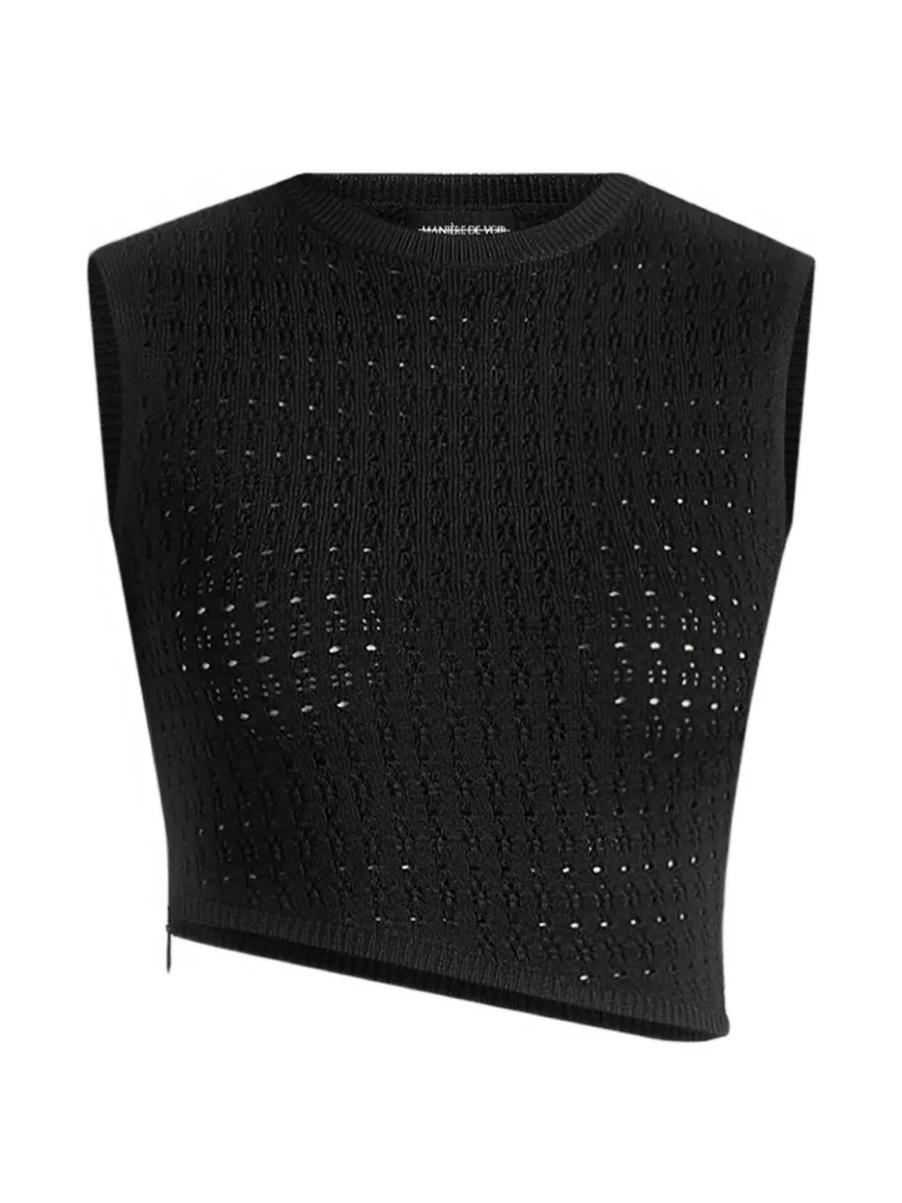 Manière De Voir Kelsey pointelle asymmetric top - Nero