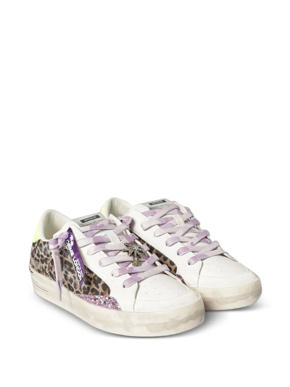 Crime London Sk8 Deluxe leopard-print sneakers Wit