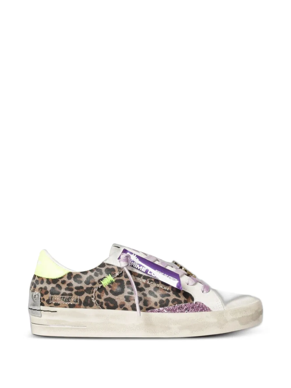 Crime London Sk8 Deluxe leopard-print sneakers Wit