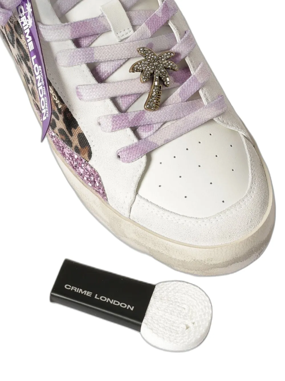 Crime London Sk8 Deluxe leopard-print sneakers Wit