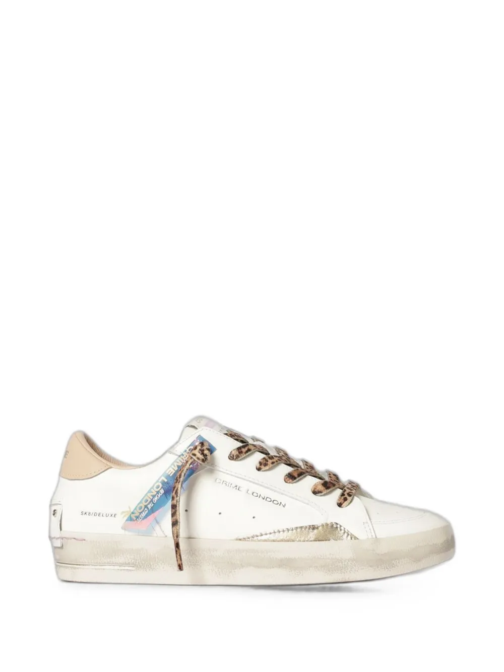 Crime London Sk8 Deluxe leopard-print sneakers Beige