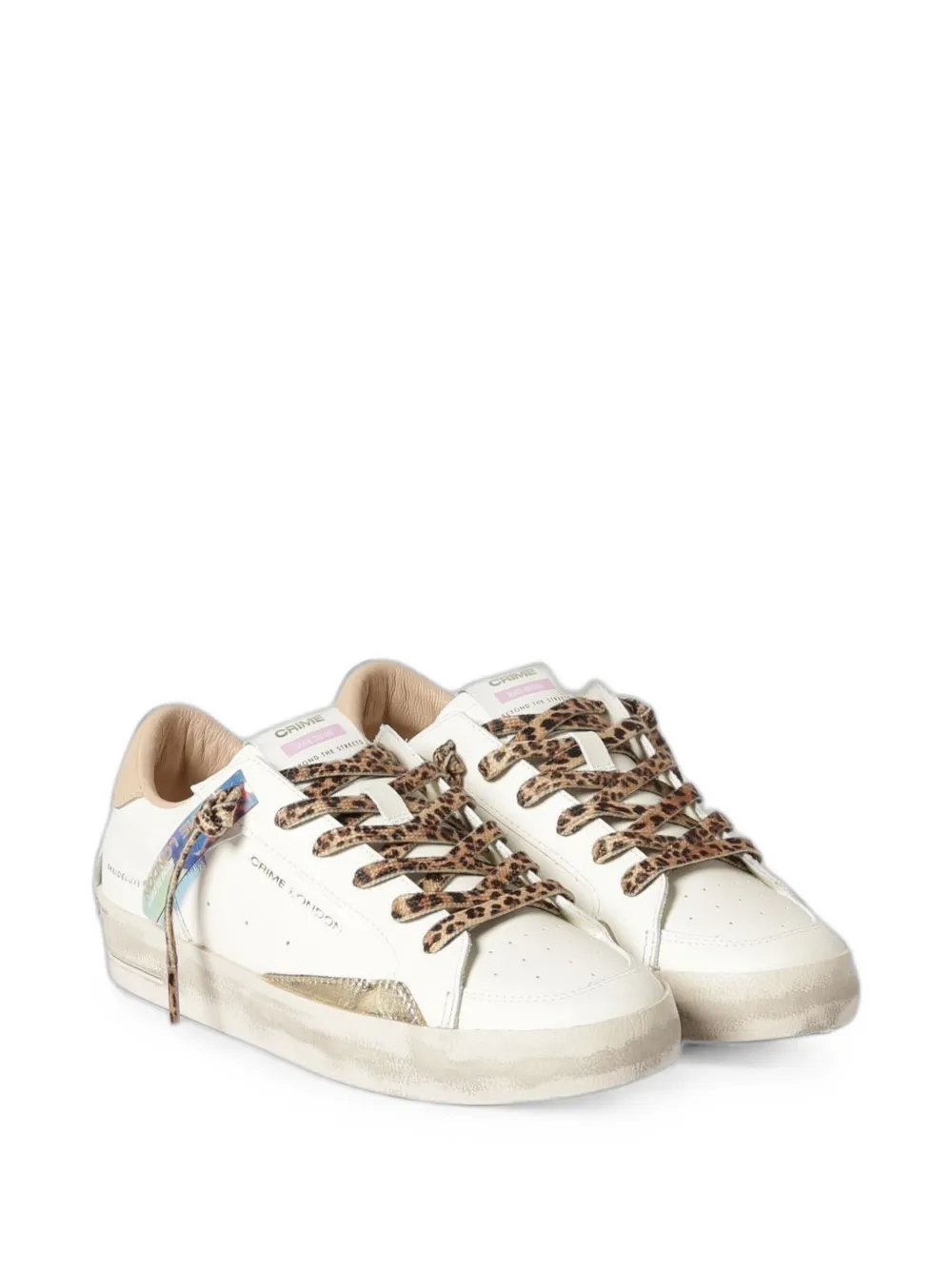 Crime London Sk8 Deluxe leopard-print sneakers Beige