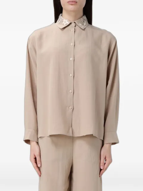 Hanita camisa con cuello bordado