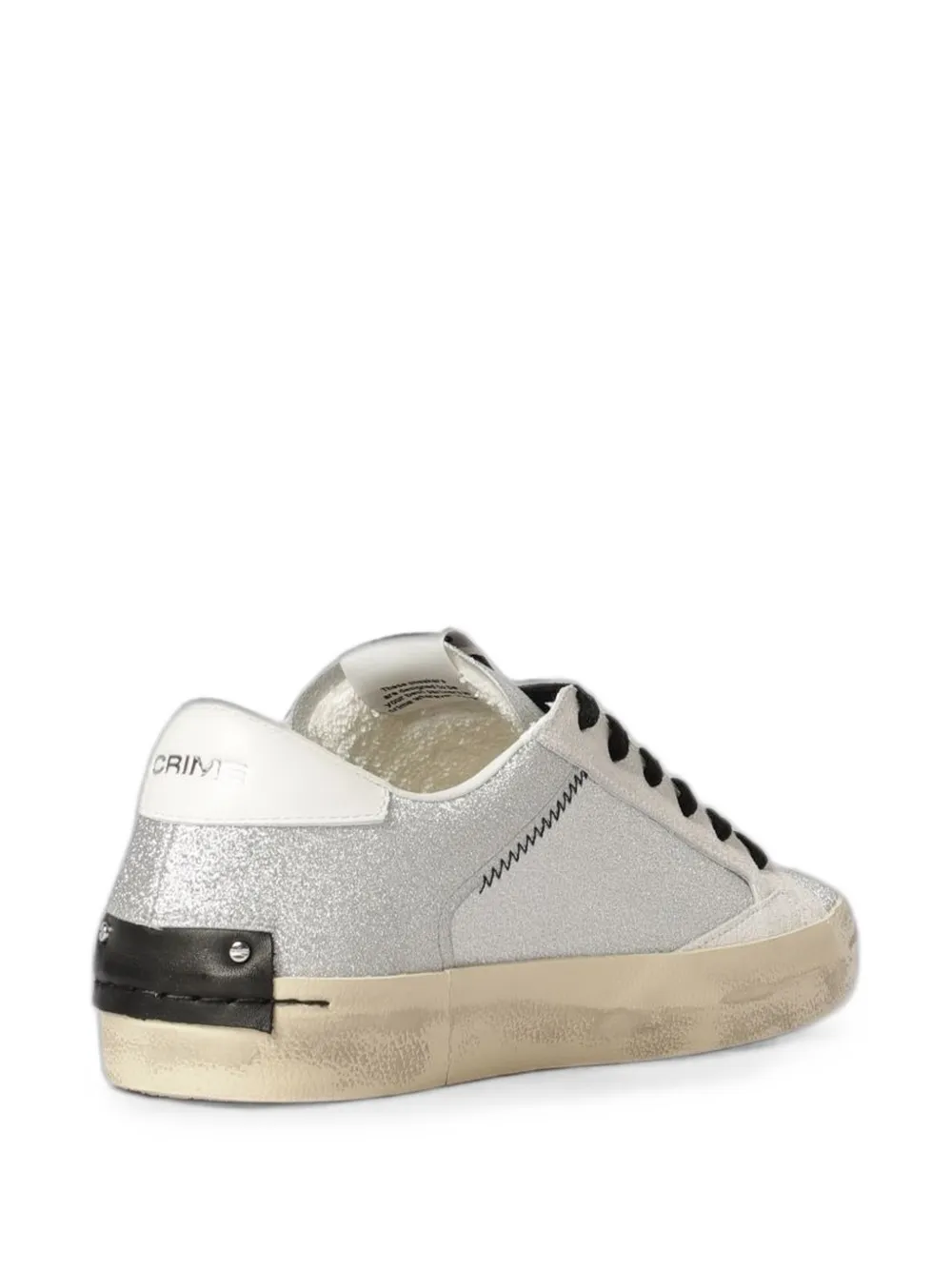 Crime London distressed glitter-detail sneakers Zilver