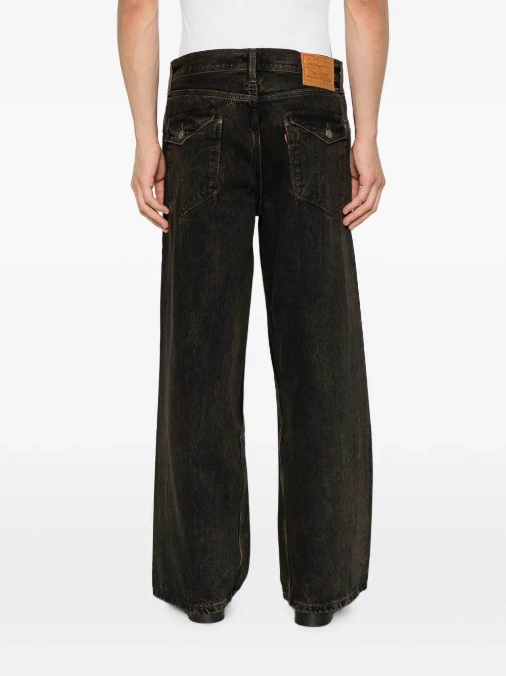 Levi's Twisted Baggy jeans met wijde pijpen Zwart