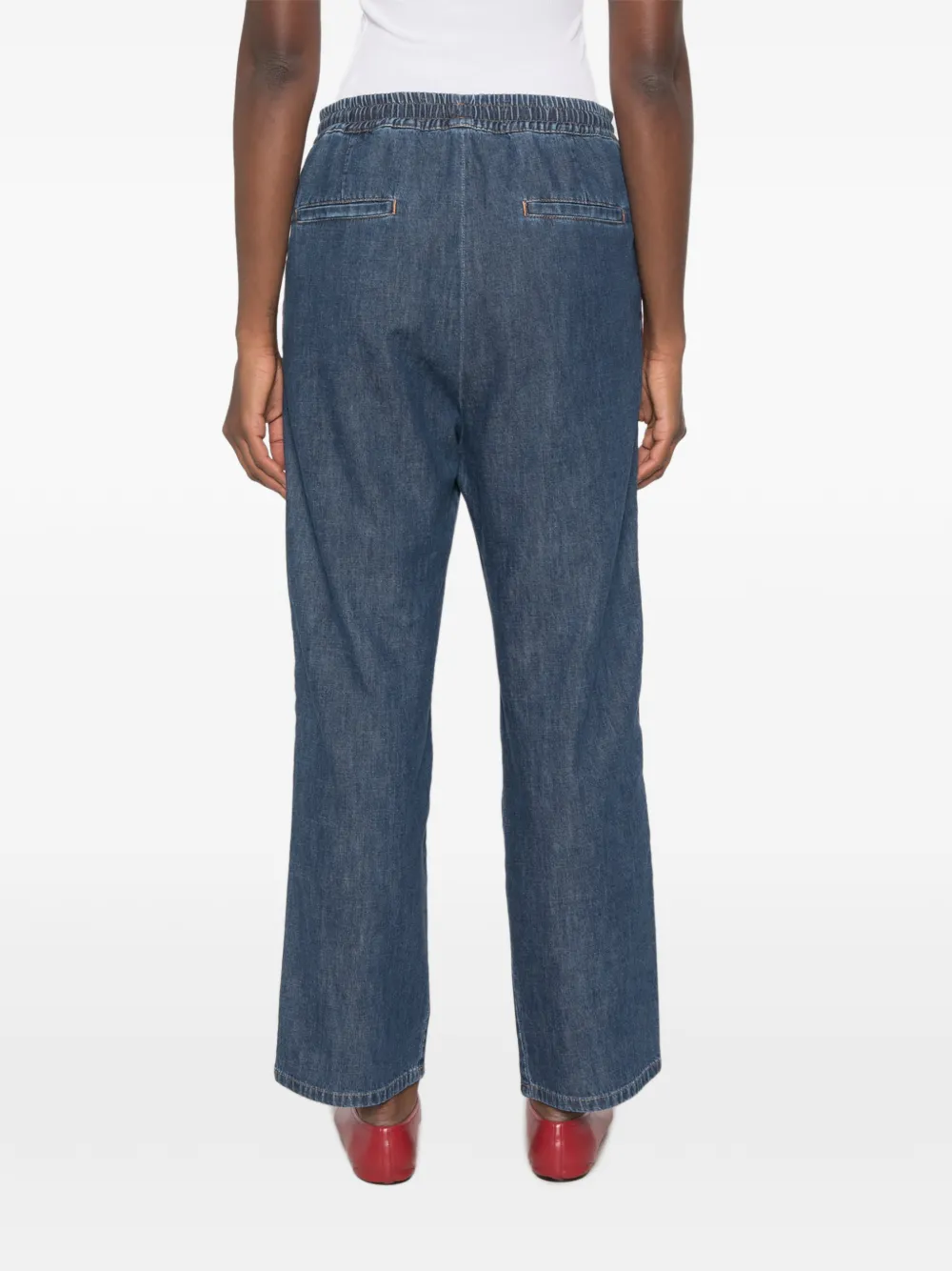 Valentino Garavani Jeans met contrasterende afwerking en trekkoordtaille Blauw