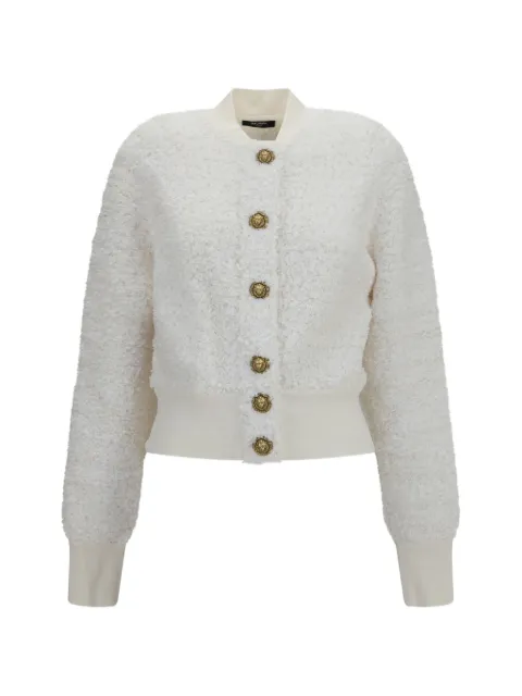 Balmain lion-head button tweed jacket