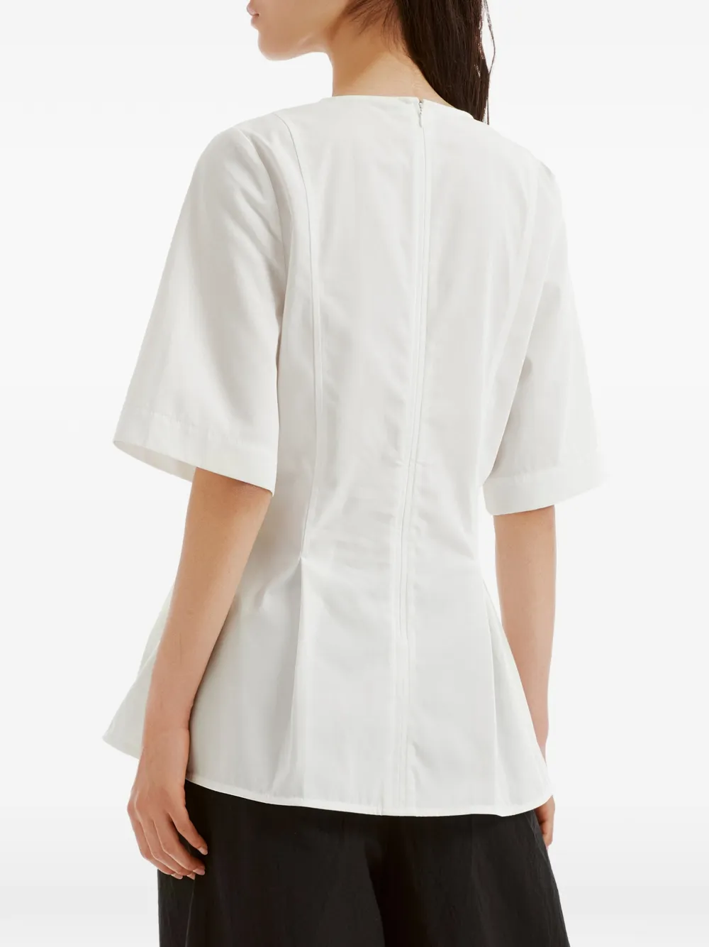 TOTEME Geplooide blouse met split in de hals Wit