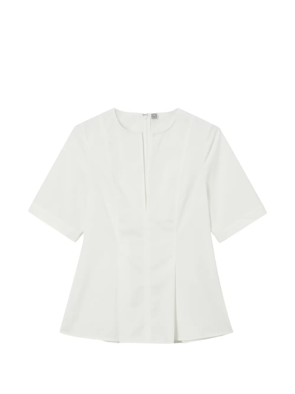 TOTEME split-neck pleated blouse - White