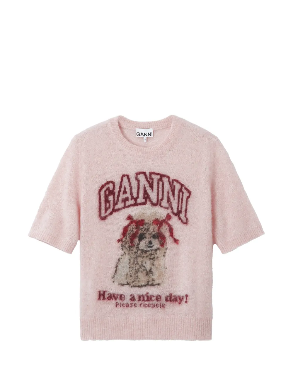 GANNI Maglione con stampa grafica - Rosa