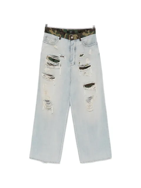 AMIRI distressed camouflage-print jeans