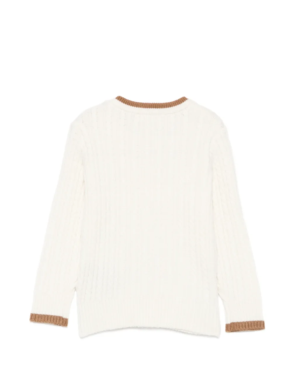 TRUSSARDI JUNIOR Kabelgebreide trui met knoopdetail Beige