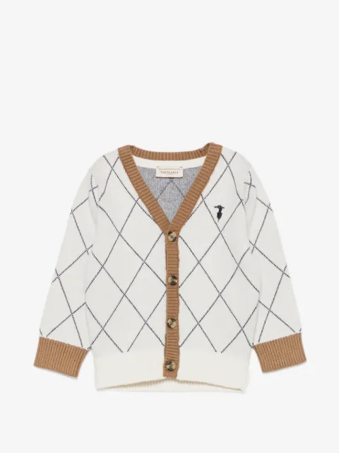 TRUSSARDI JUNIOR cárdigan con motivo de rombos