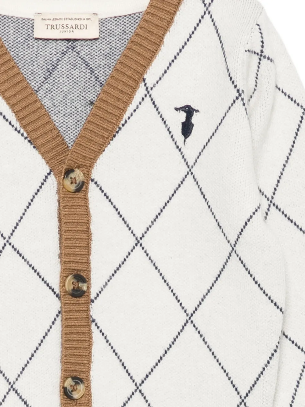 TRUSSARDI JUNIOR Vest met diamantpatroon Wit