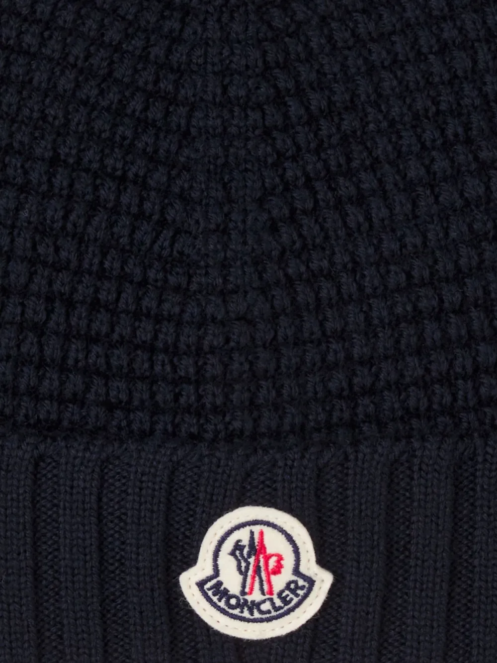 MONCLER GRENOBLE KIDS Muts met logopatch en oordetail Blauw
