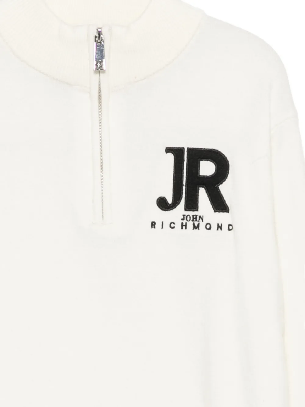 John Richmond Junior Trui met geborduurd logo en kwartrits Beige