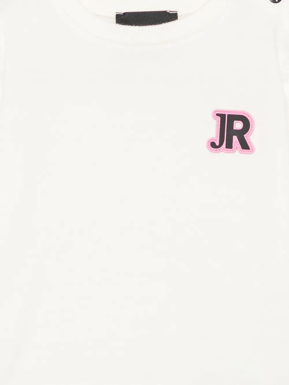 John Richmond Junior Trui met knoop op de schouder en logo-patch Beige