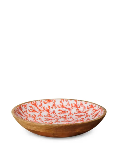 CU I SEEYOU lobster-print wooden bowl