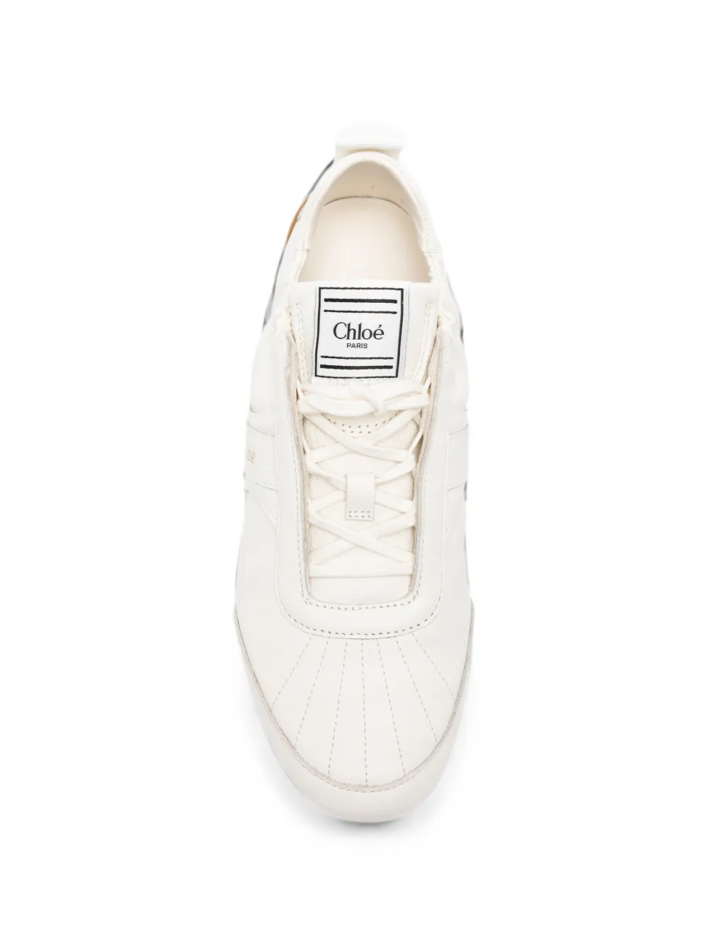 Chloé Kick logo-print lace-up sneakers Beige