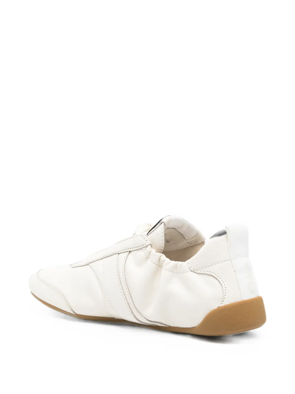 Chloé Kick logo-print lace-up sneakers Beige
