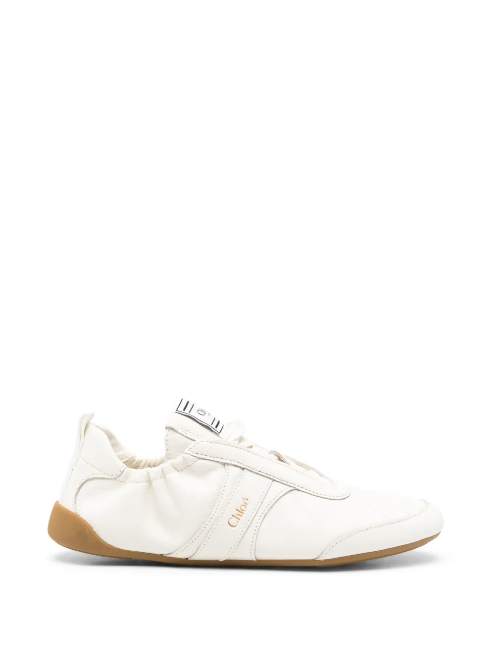 Chloé Kick logo-print lace-up sneakers Beige