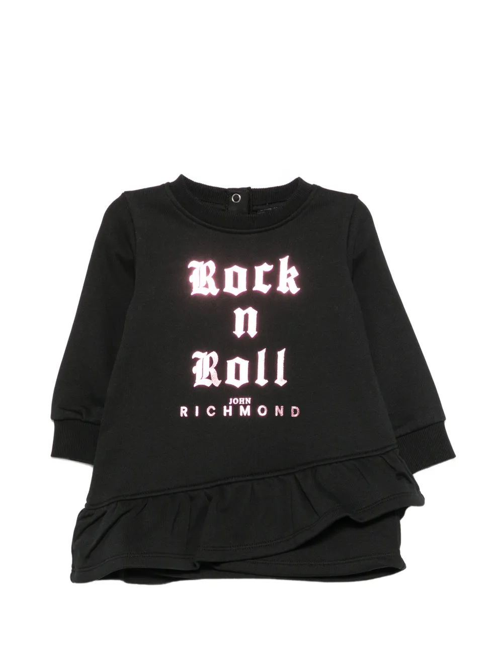John Richmond Junior Jurk met logoprint Zwart