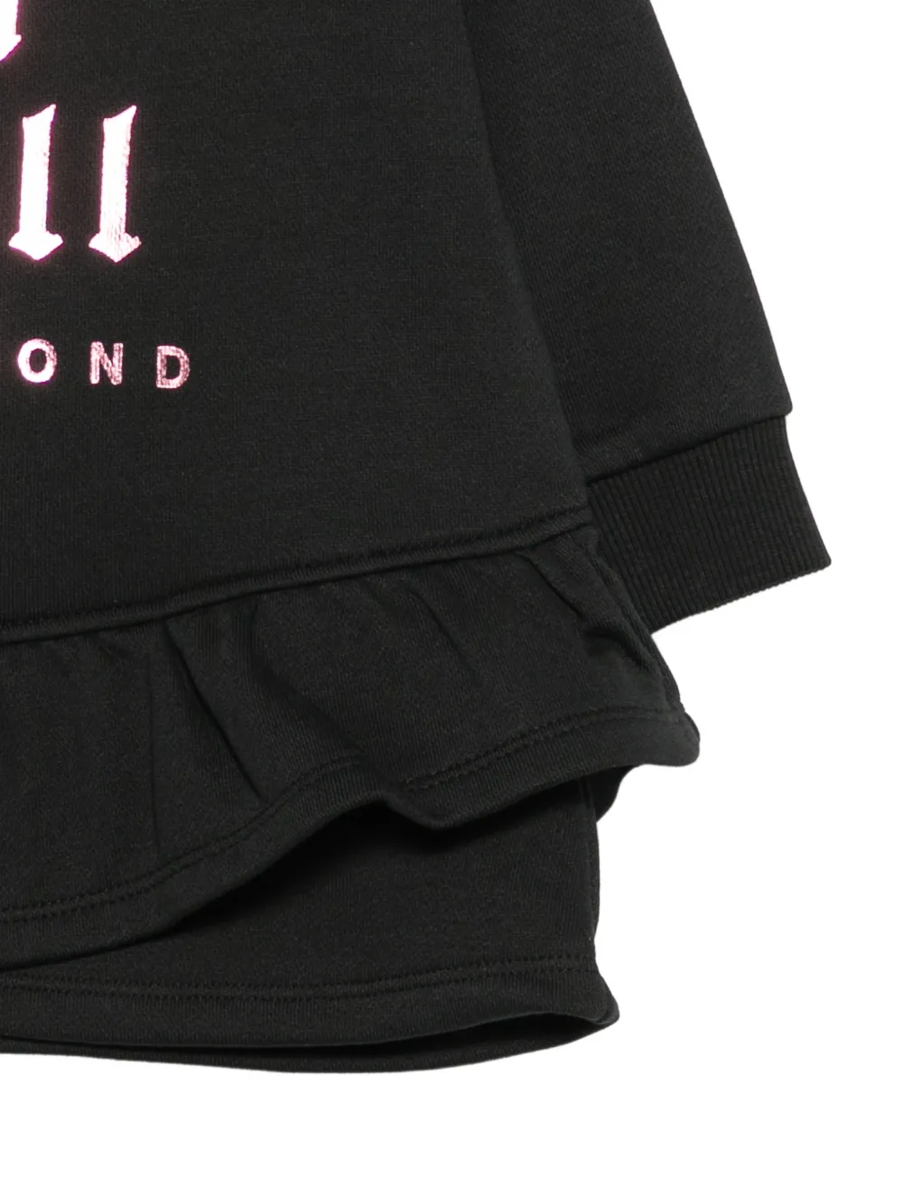 John Richmond Junior Jurk met logoprint Zwart