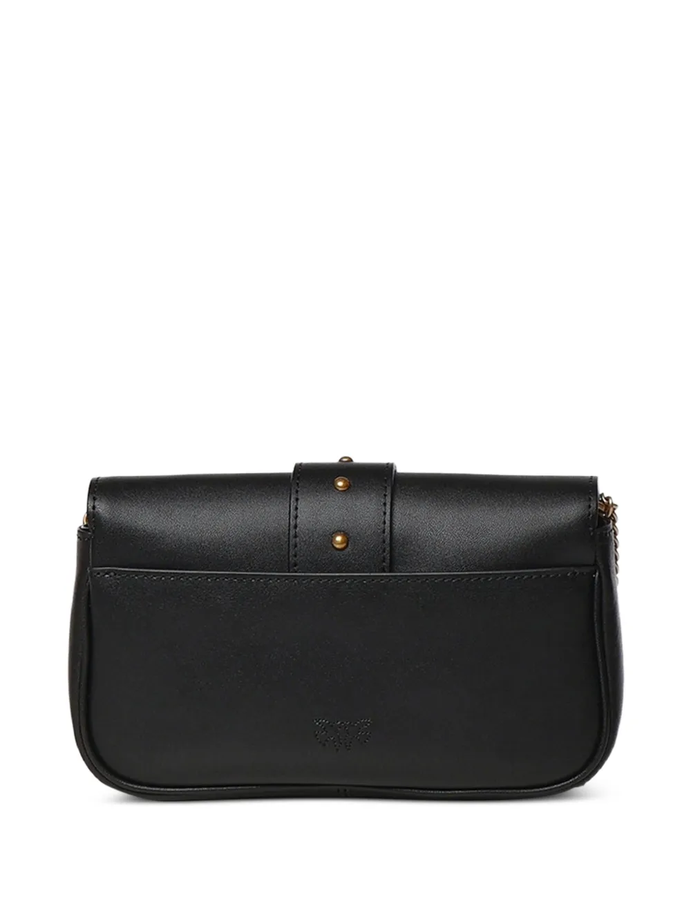 PINKO Kleine Love Bag Pocket leren schoudertas met juwelen gesp Zwart