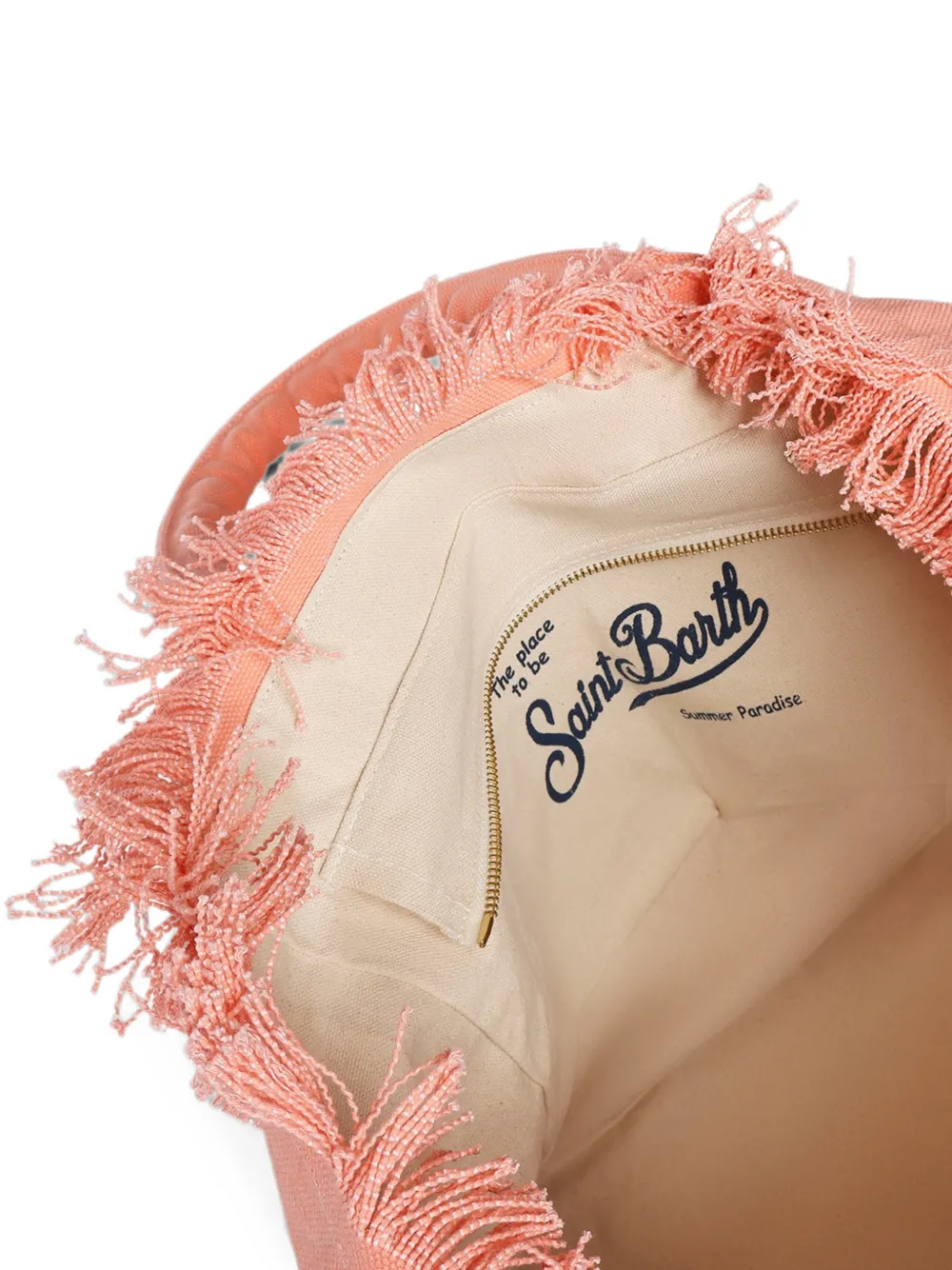 MC2 Saint Barth Colette canvas tas met franje Oranje