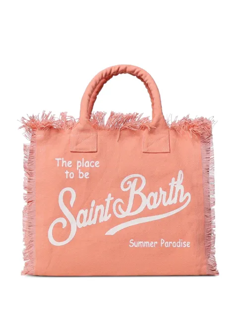 MC2 Saint Barth orange canvas Colette bag with fringes