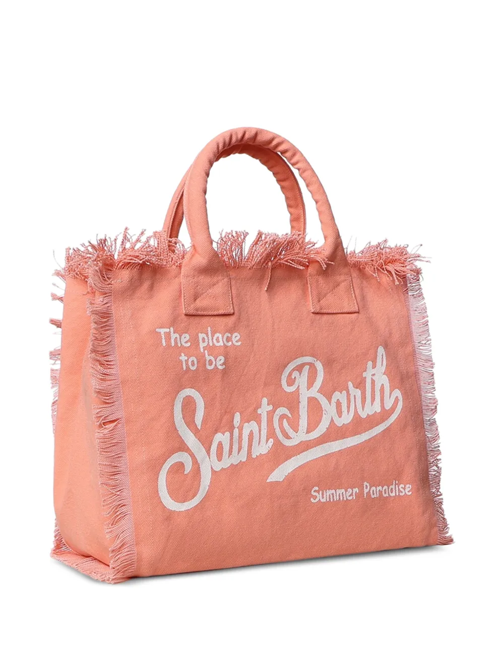 MC2 Saint Barth Colette canvas tas met franje Oranje