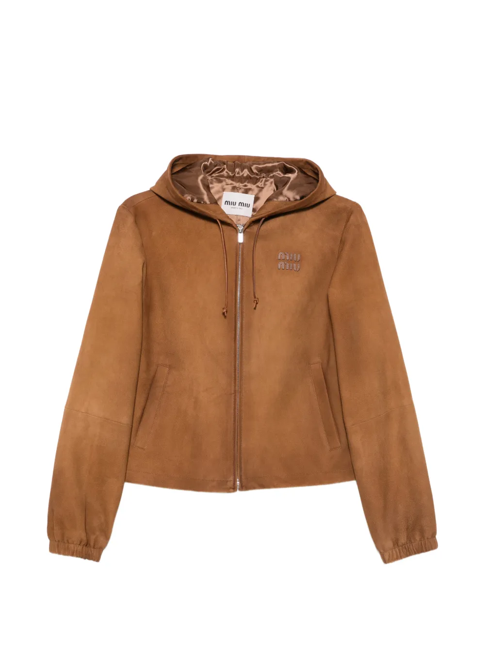 Miu Miu Giacca con logo goffrato - Marrone