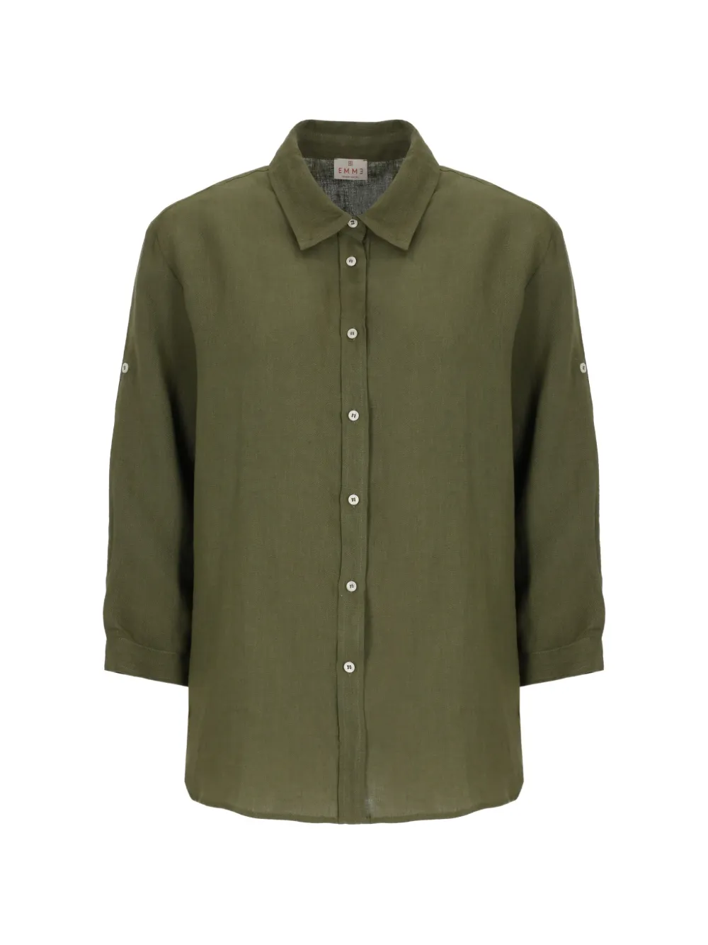 EMME button-up quarter-sleeved shirt - Verde
