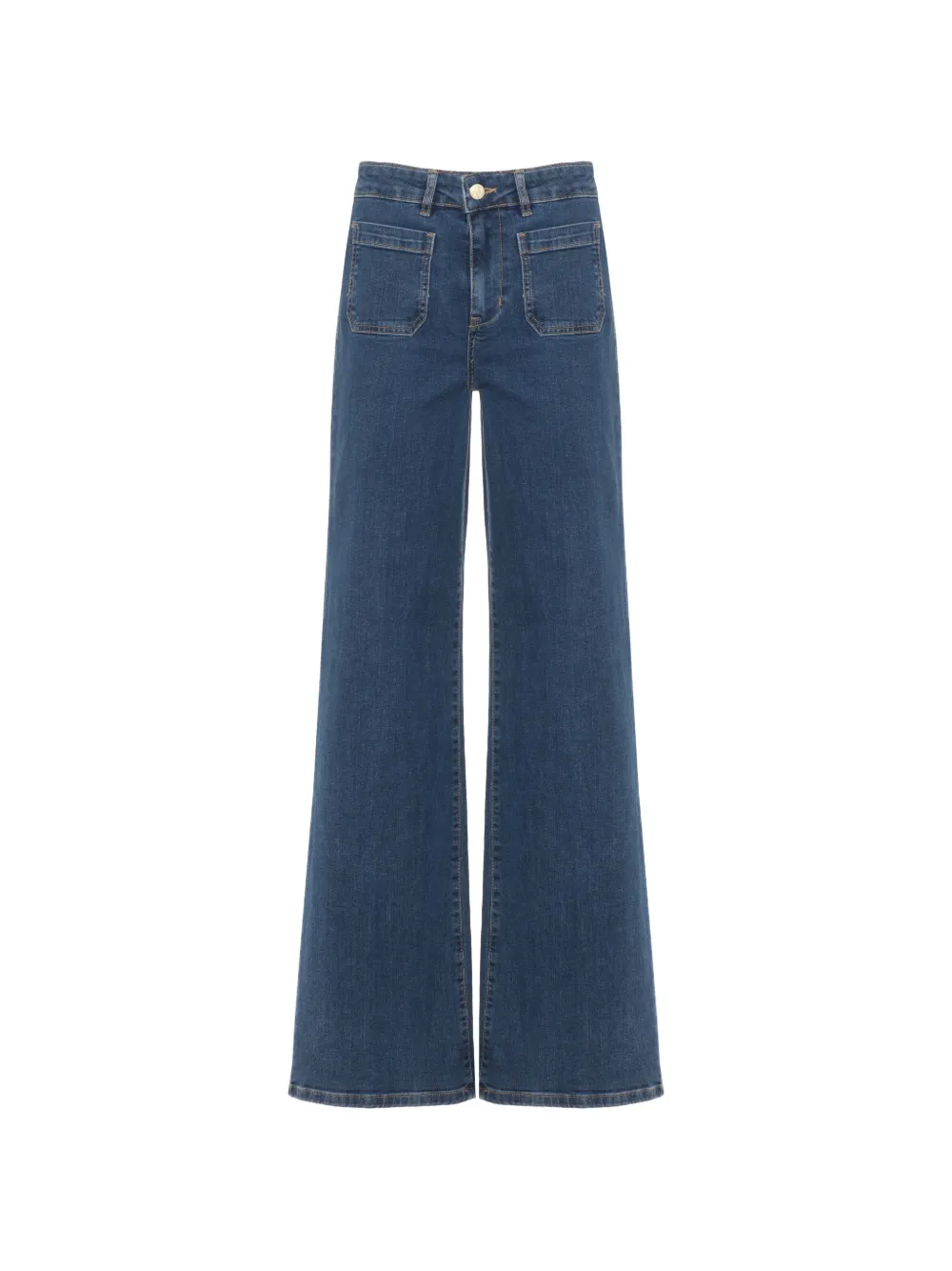 EMME wide-leg patch-pocket jeans - Blau