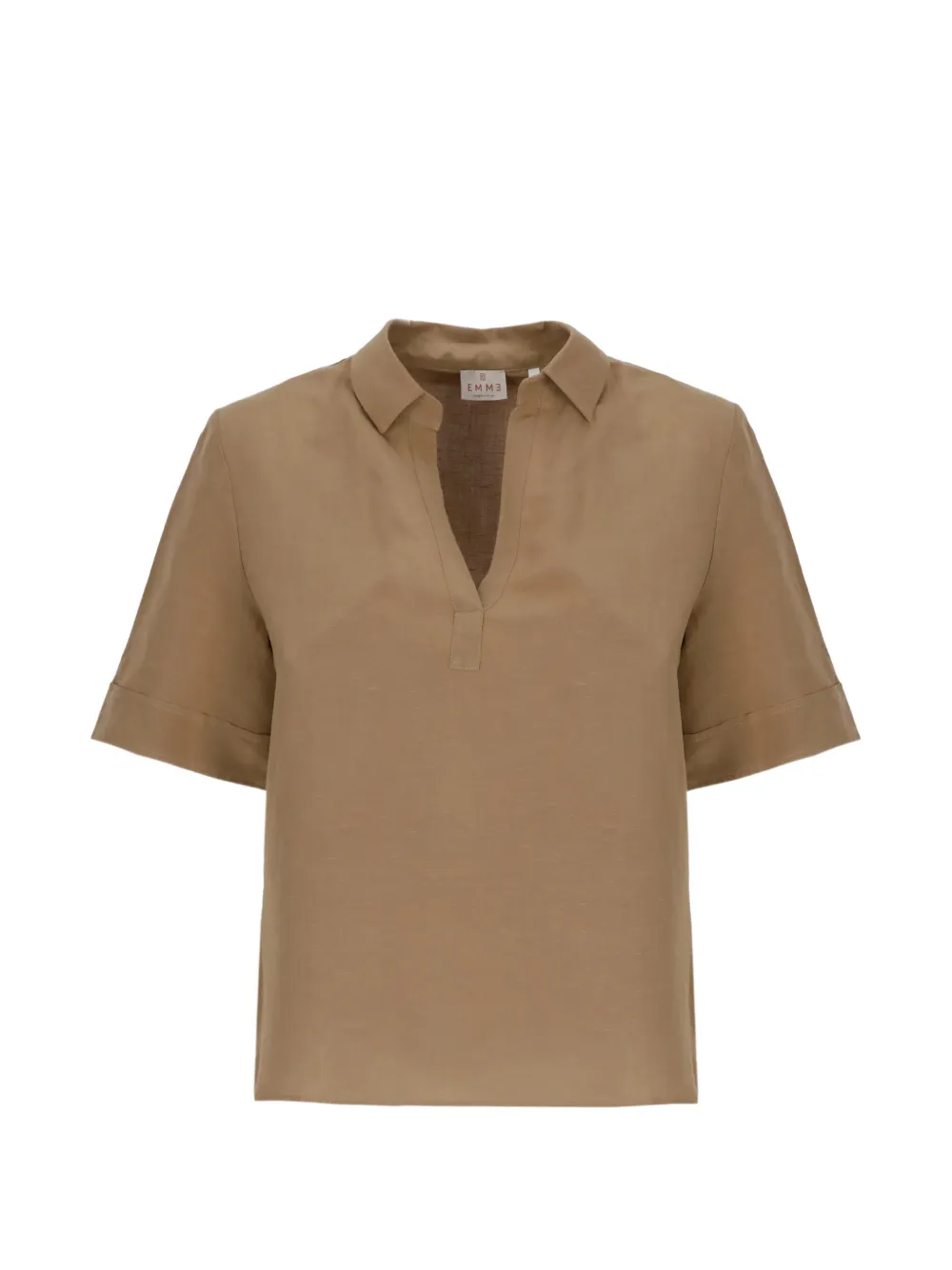 EMME short-sleeve V-neck shirt - Toni neutri
