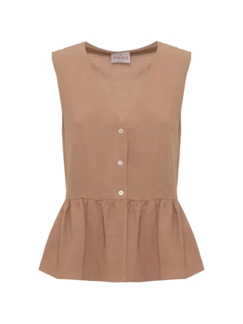 EMME ruffle-hem V-neck top