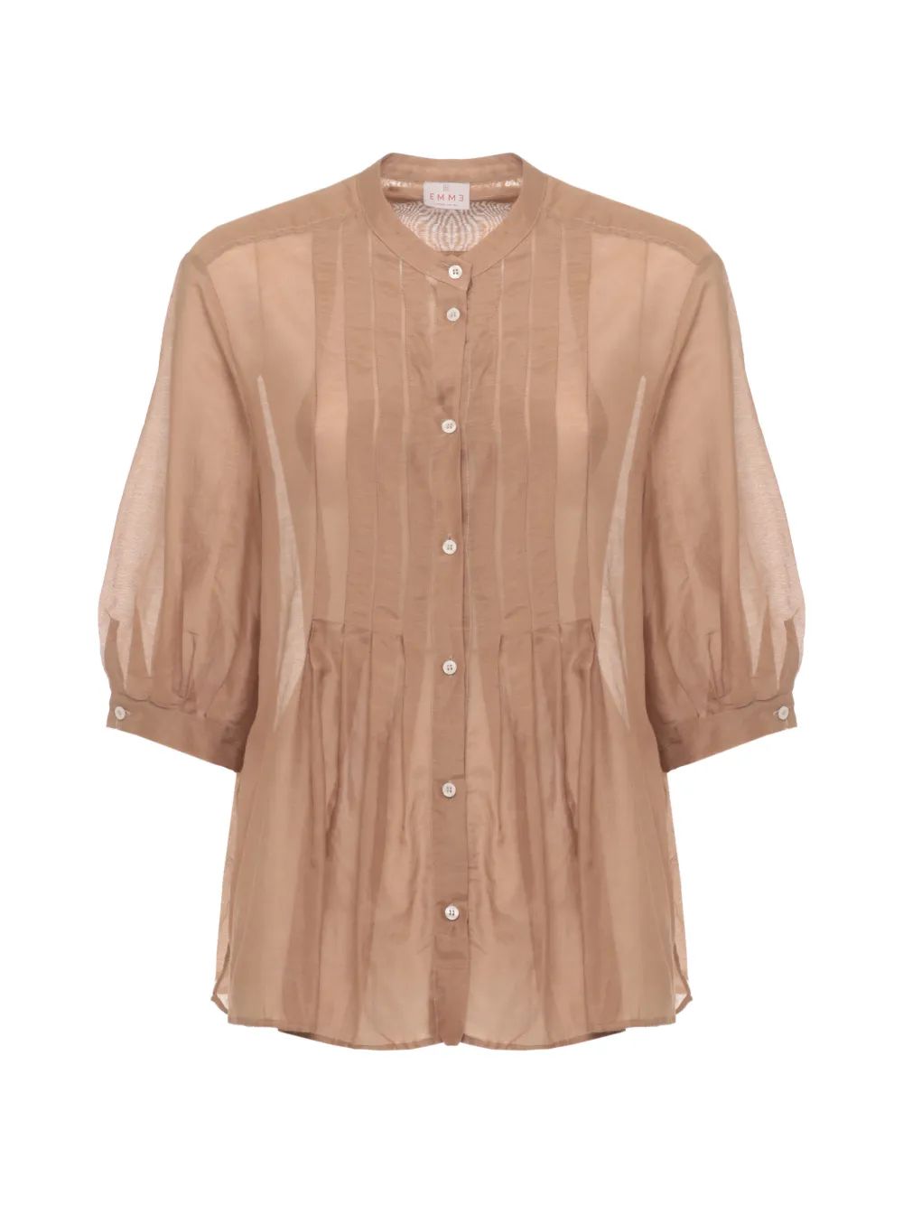 EMME Emmgiga pleated puff-sleeve shirt - Marrone