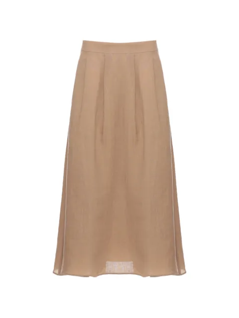 EMME elasticated-waist linen midi skirt
