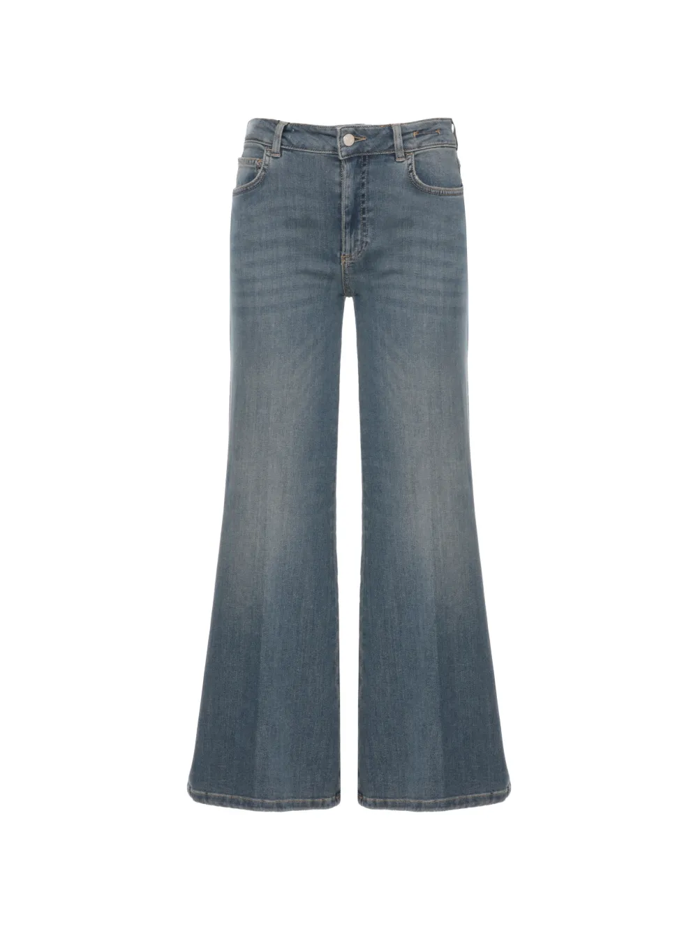 Marella Ausgeblichene MLSWLCROP Wide-Leg-Jeans - Blau