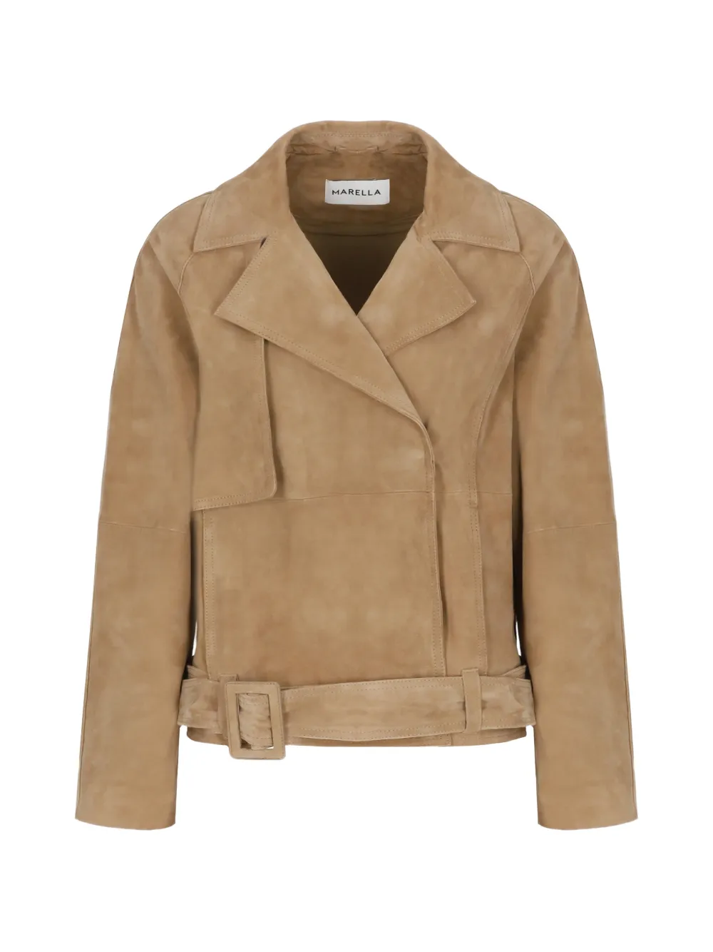 Marella belted suede jacket - Nude