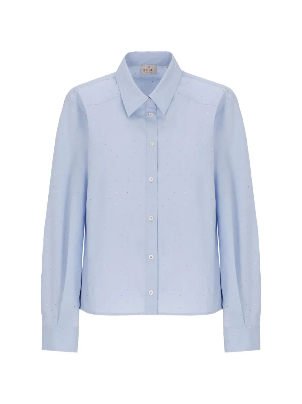 EMME rhinestone-embellished long-sleeve shirt - Blu